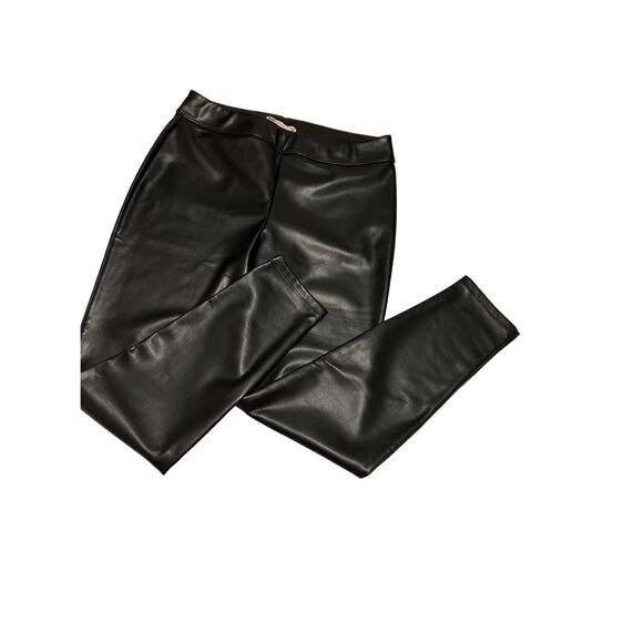 SO Faux Leather Trouser Pants High Rise Legging Slip On Women’s Size L - Picture 4 of 15